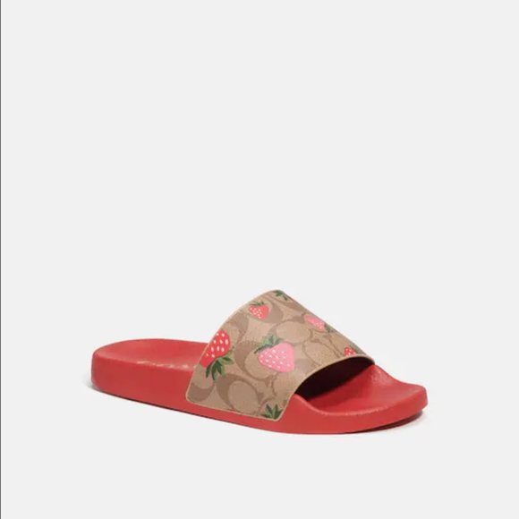 COACH | Uli Sport Slide In Signature Canvas With Wild Strawberry Print - CI122 - Picture 4 of 6